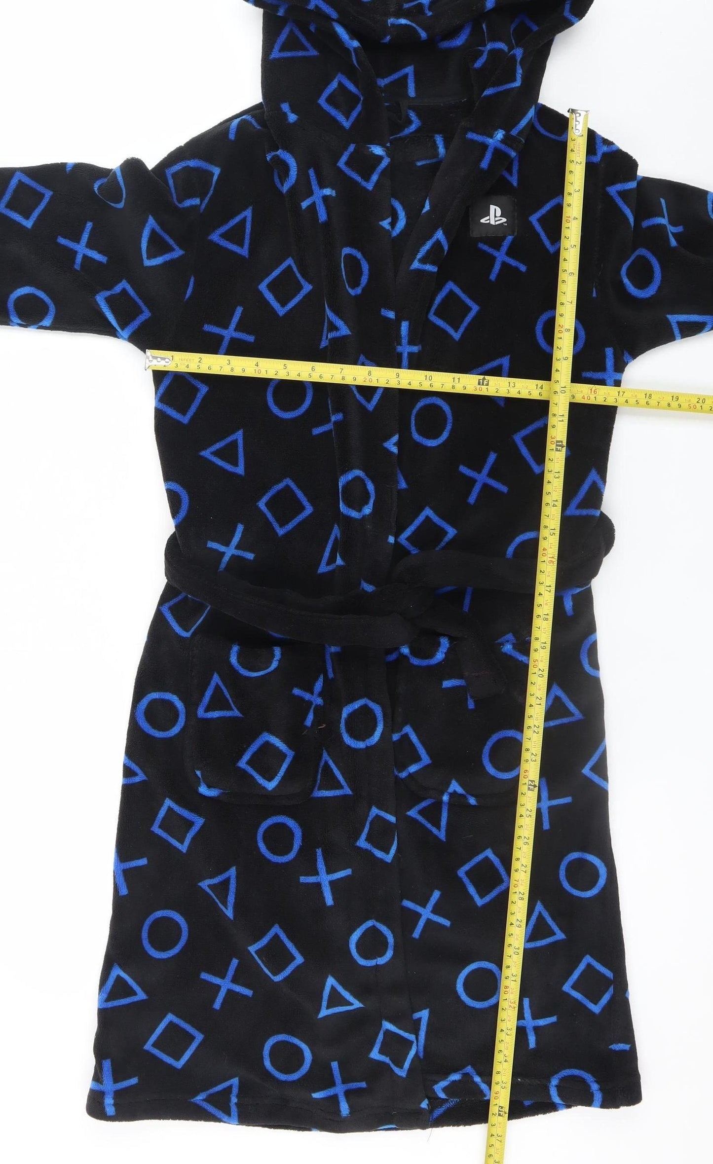 Marks and Spencer Boys Black Fleece PlayStation Hooded Robe 11-12 Years