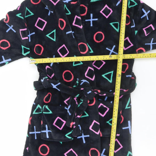 Marks and Spencer Girls Black Fleece PlayStation Hooded Robe 8-9 Years