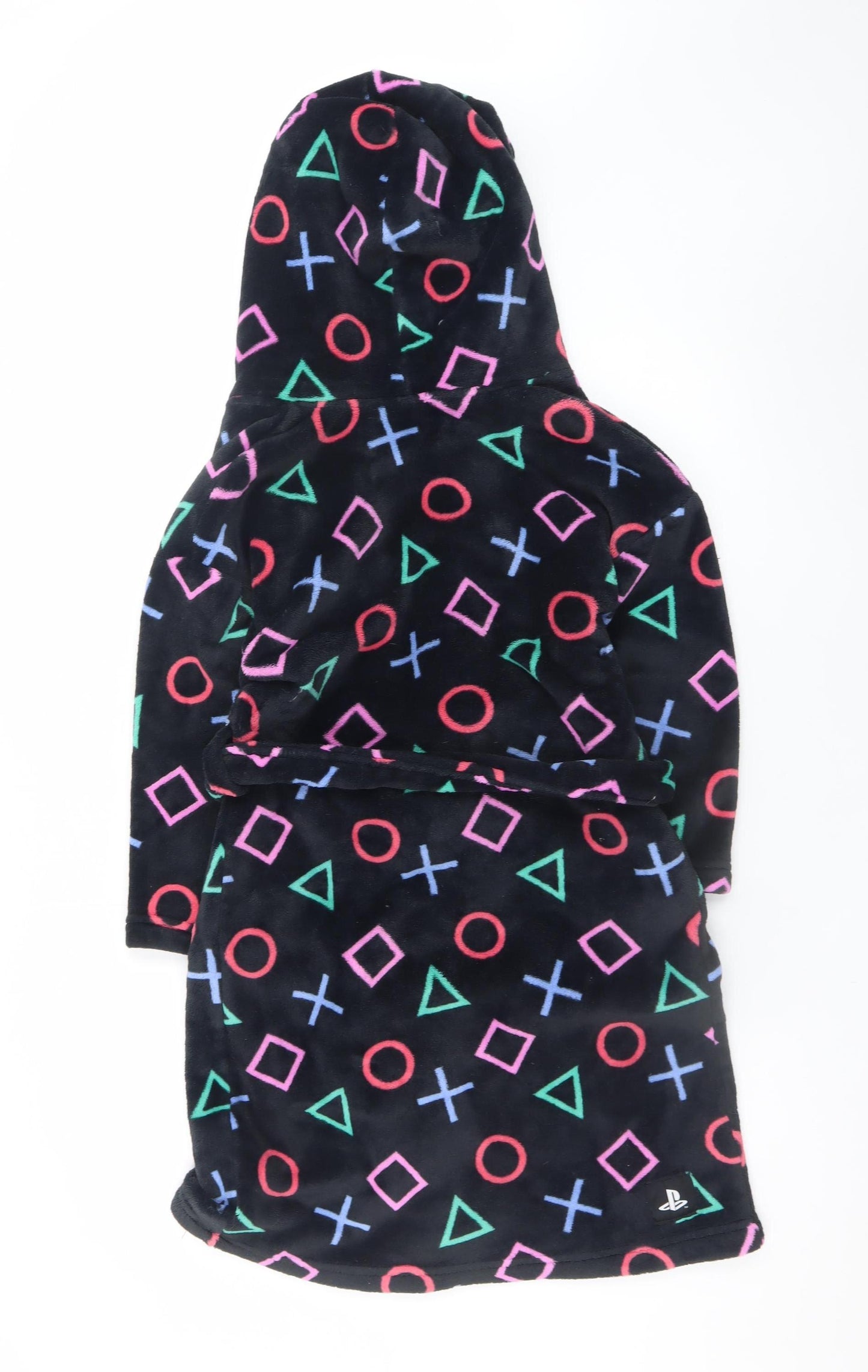 Marks and Spencer Girls Black Fleece PlayStation Hooded Robe 8-9 Years