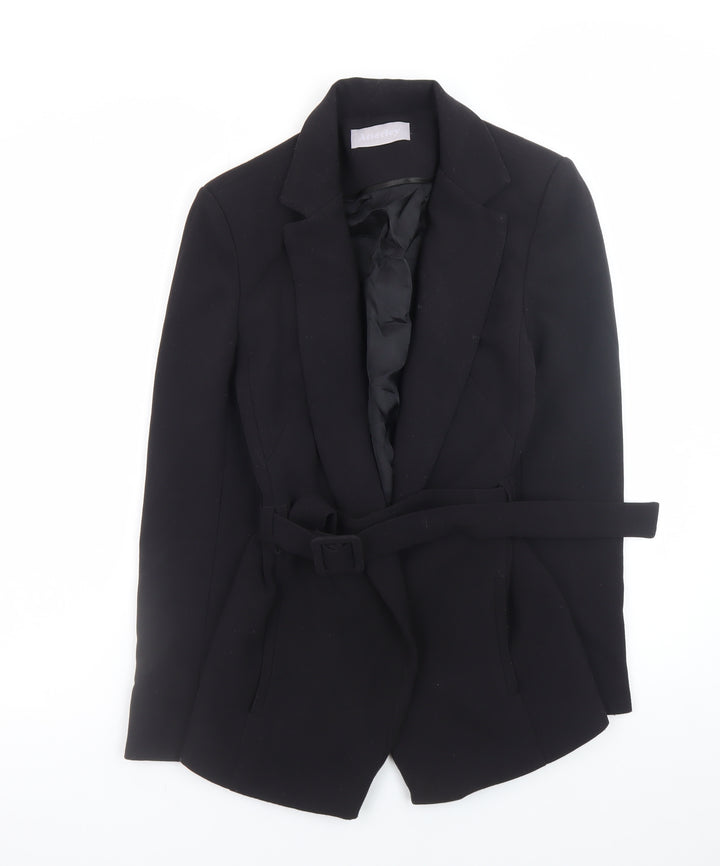 Atterley Women's Black Belted Blazer UK 10 Regular Fit