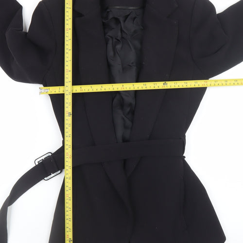 Atterley Women's Black Belted Blazer UK 10 Regular Fit