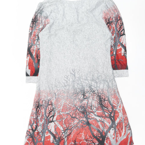 Izabel London Womens Multicoloured Size 12 A-Line V-Neck Jersey Dress