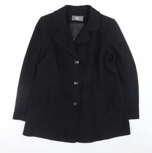 BHS Womens Black Size 18 Classic Mid-Length Overcoat