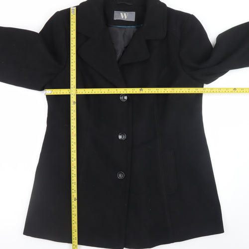 BHS Womens Black Size 18 Classic Mid-Length Overcoat