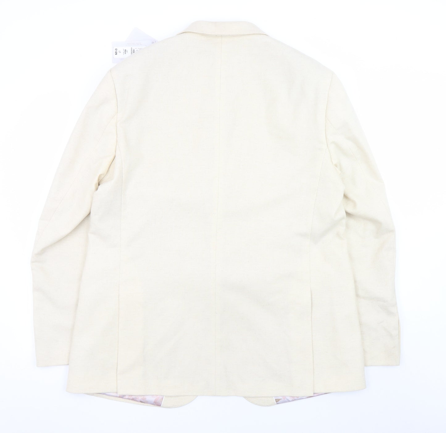 Marks and Spencer Women Beige Wool Blend Single-Breasted Blazer 3XL Long