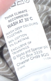 Marks and Spencer Womens Beige Striped Button-Up Top UK 12