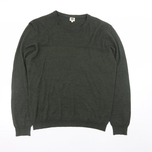 Kin by John Lewis Men’s Green Wool Crew Neck Pullover Jumper L