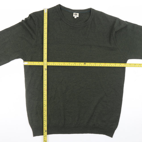 Kin by John Lewis Men’s Green Wool Crew Neck Pullover Jumper L