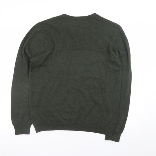 Kin by John Lewis Men’s Green Wool Crew Neck Pullover Jumper L
