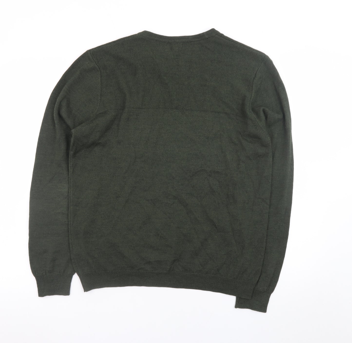 Kin by John Lewis Men’s Green Wool Crew Neck Pullover Jumper L