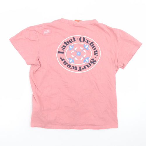 Oxbow Womens Pink Cotton Surfwear Logo T-Shirt M
