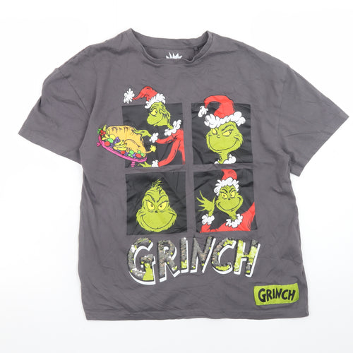The Grinch Teens Grey Christmas Graphic Cotton T-Shirt 12-13Y