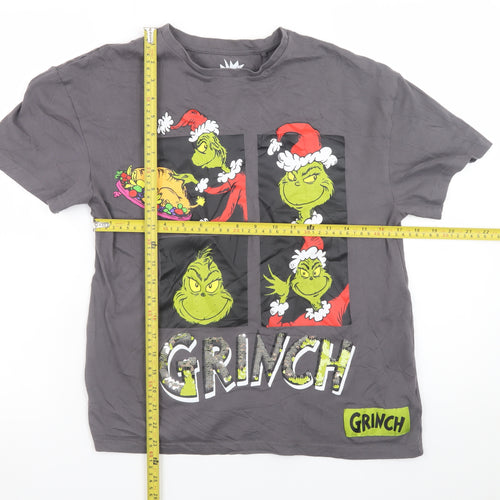 The Grinch Teens Grey Christmas Graphic Cotton T-Shirt 12-13Y