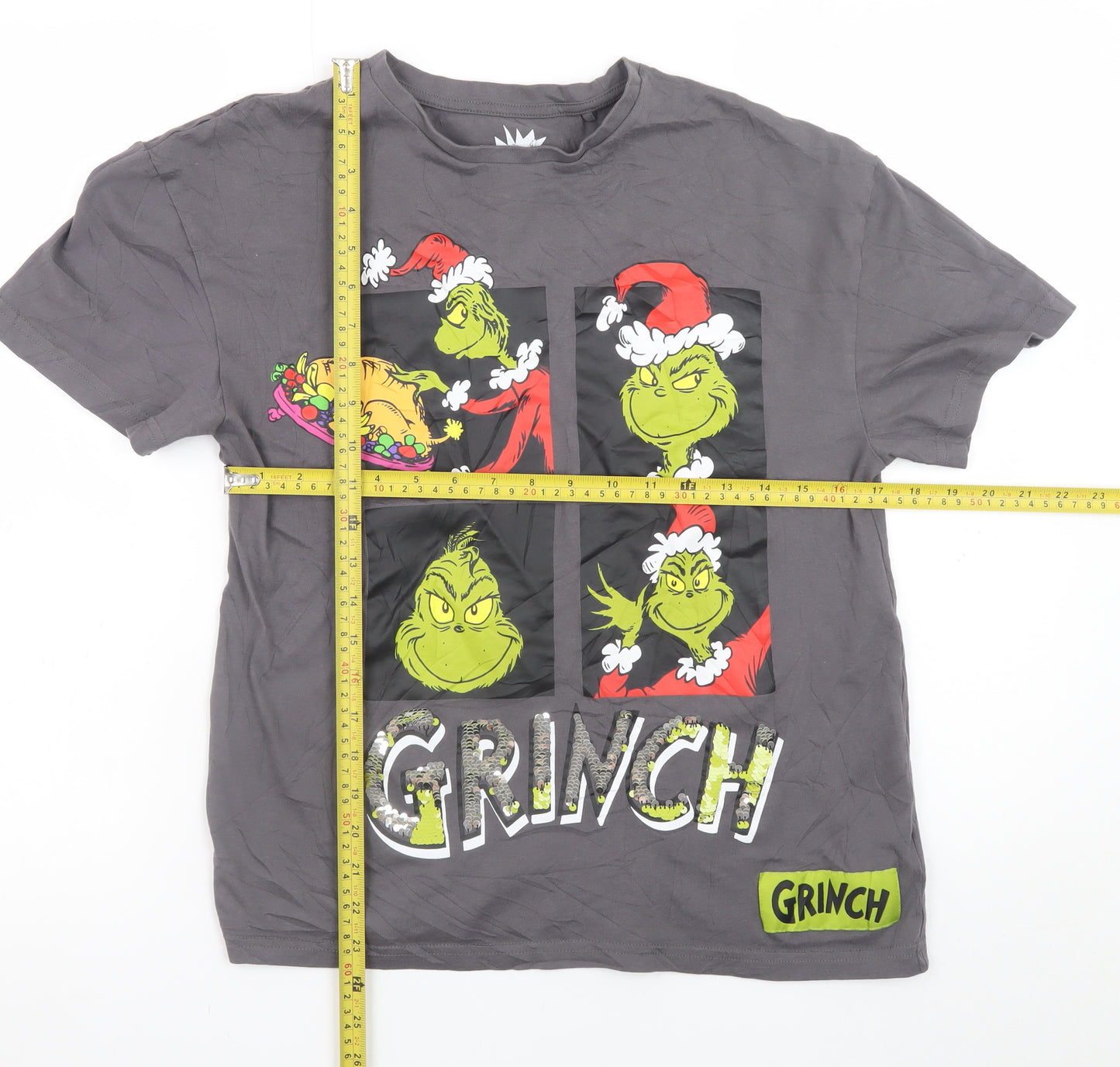 The Grinch Teens Grey Christmas Graphic Cotton T-Shirt 12-13Y