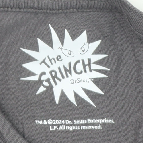 The Grinch Teens Grey Christmas Graphic Cotton T-Shirt 12-13Y