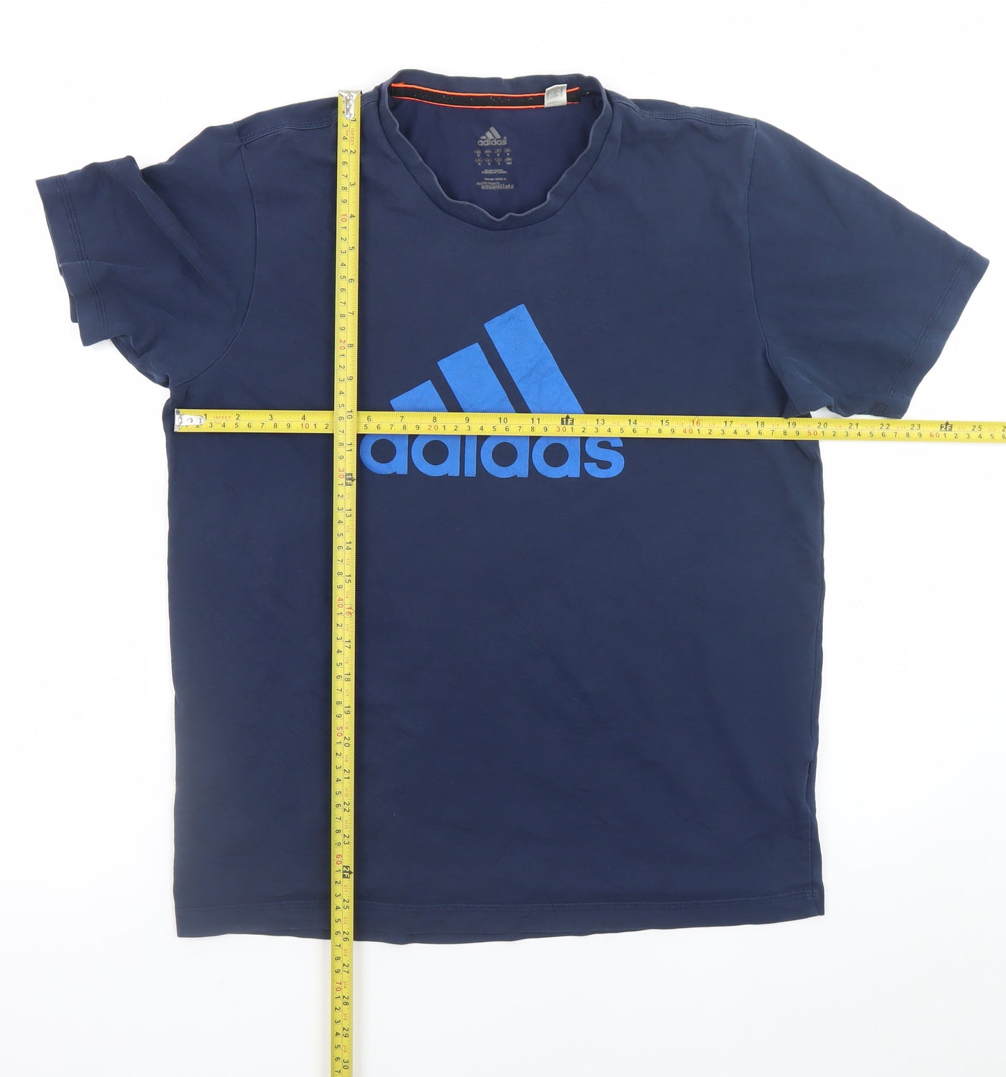 Adidas Men’s Blue Large Logo Graphic Sports T-Shirt