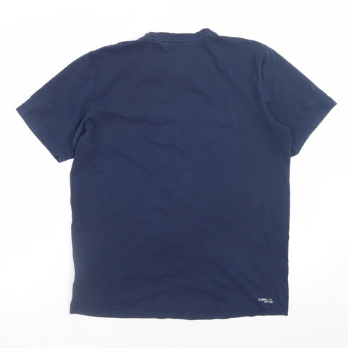 Adidas Men’s Blue Large Logo Graphic Sports T-Shirt