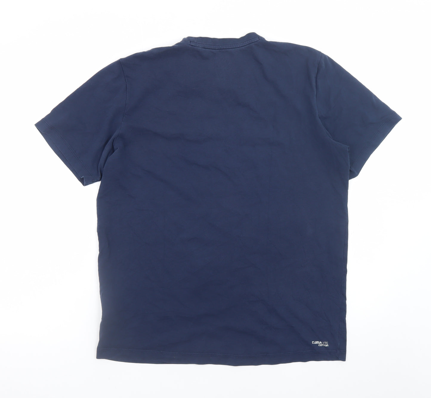 Adidas Men’s Blue Large Logo Graphic Sports T-Shirt