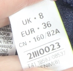 Marks and Spencer Women's Blue Roll Neck Jumper Size 8