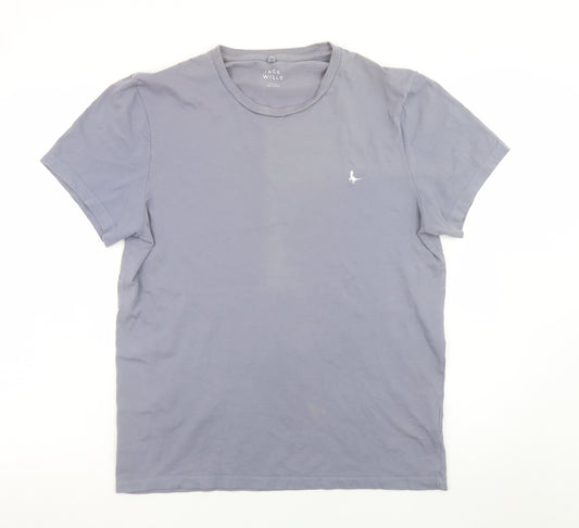 Jack Wills Men's Grey Crew Neck Cotton T-Shirt Size L