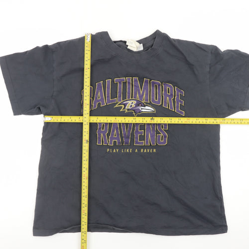 H&M Womens Black Baltimore Ravens Graphic Cotton T-Shirt Size S