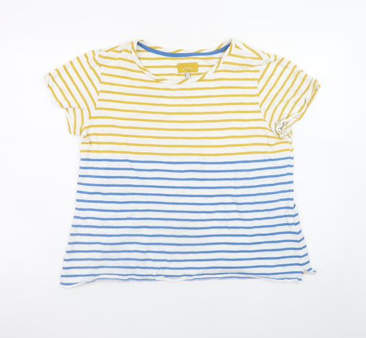 Joules Womens Multicoloured Striped Cotton T-Shirt UK 16