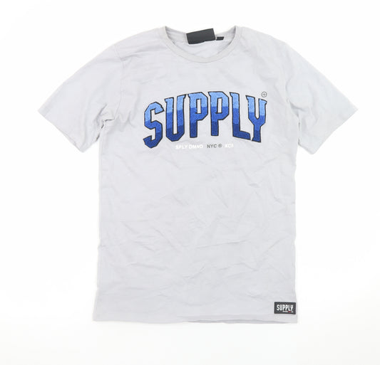 Supply & Demand Boys Grey Embroidered Logo T-Shirt 12-13 Years