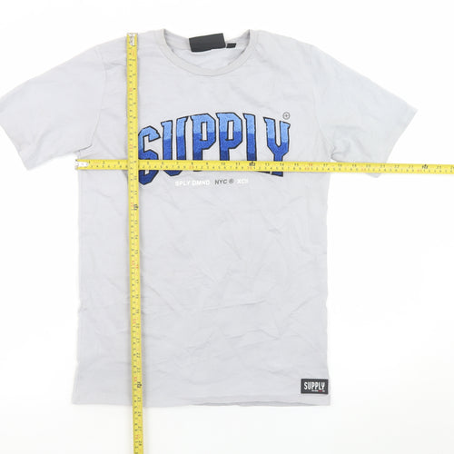 Supply & Demand Boys Grey Embroidered Logo T-Shirt 12-13 Years