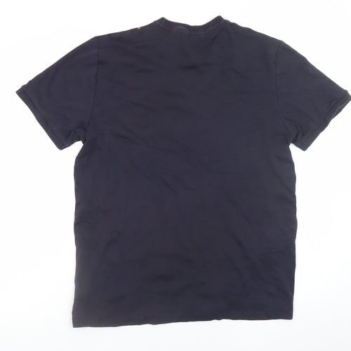 Next Men's Blue Striped Cotton T-Shirt Size L Short Sleeve