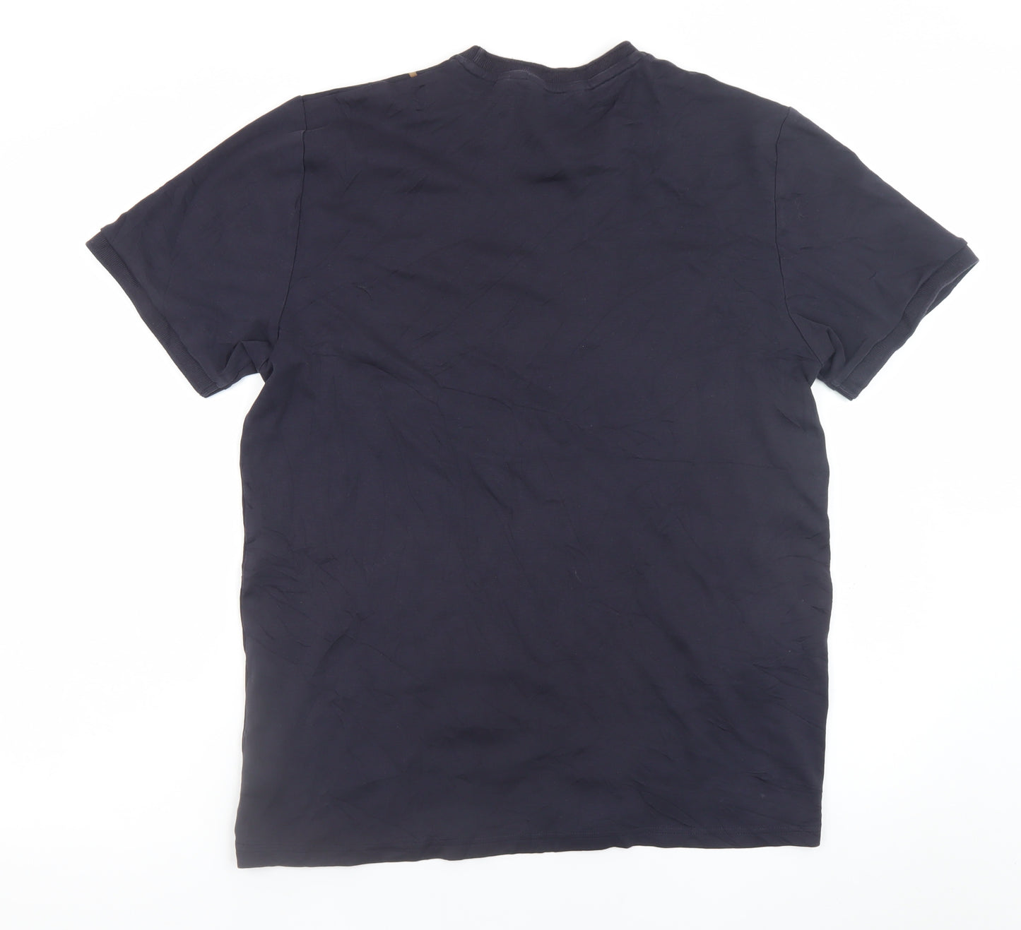 Next Men's Blue Striped Cotton T-Shirt Size L Short Sleeve