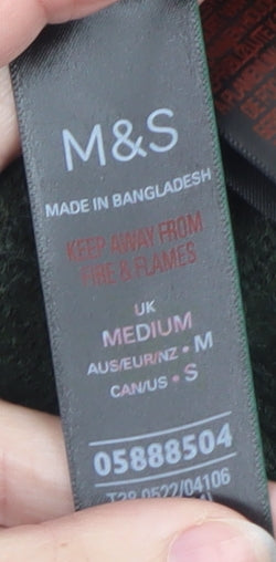 Marks and Spencer Women Green Medium Crew Neck Button Cardigan