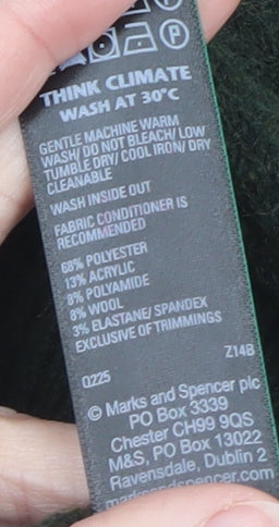 Marks and Spencer Women Green Medium Crew Neck Button Cardigan