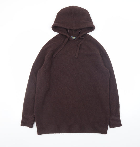 Marks and Spencer Women's Brown Hooded Wool Blend Jumper M