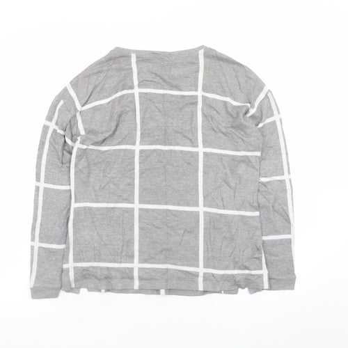 Marks and Spencer Womens Grey Check Pullover Sweatshirt Size 10