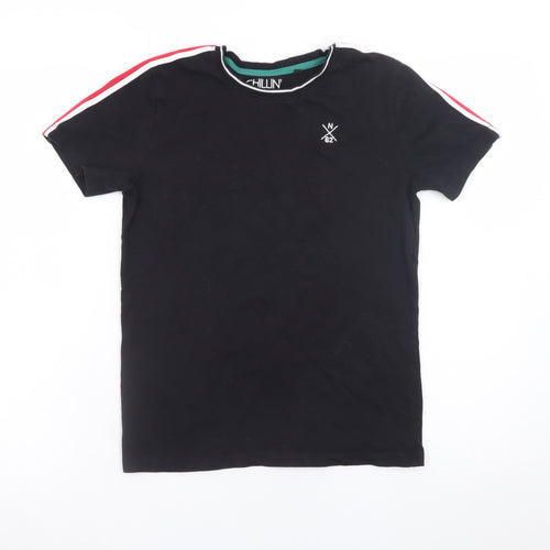 Next Boys Black Short Sleeve Crew Neck Cotton T-Shirt 11 Years