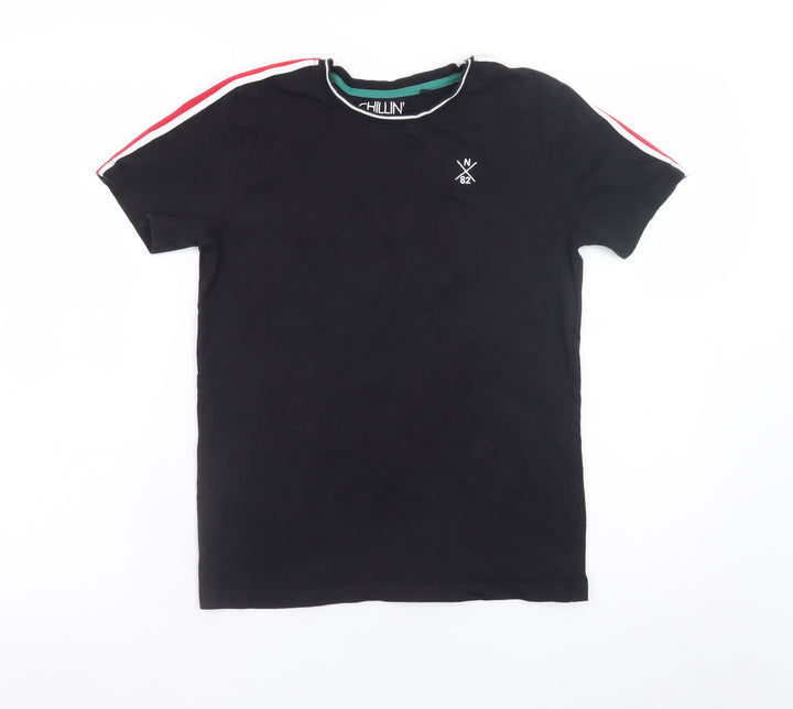 Next Boys Black Short Sleeve Crew Neck Cotton T-Shirt 11 Years