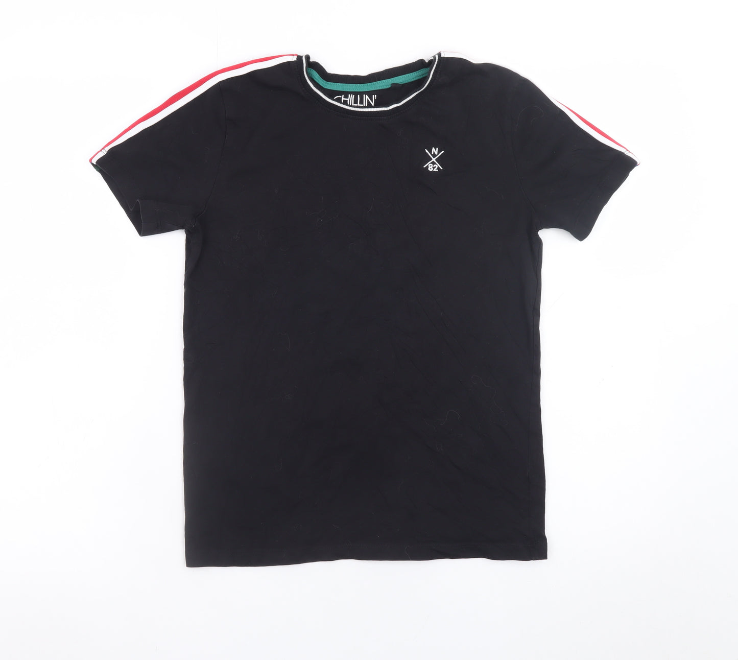 Next Boys Black Short Sleeve Crew Neck Cotton T-Shirt 11 Years