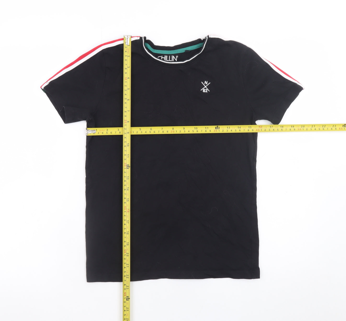Next Boys Black Short Sleeve Crew Neck Cotton T-Shirt 11 Years