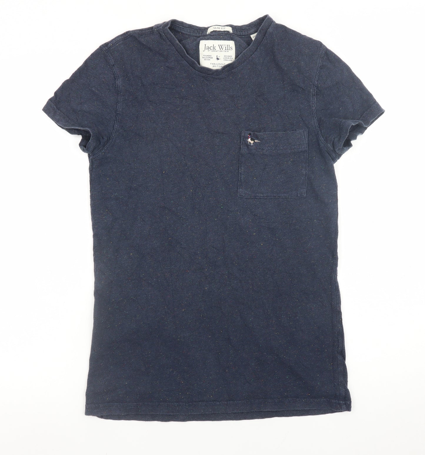 Jack Wills Womens Blue XS Slim Fit Cotton Basic T-Shirt