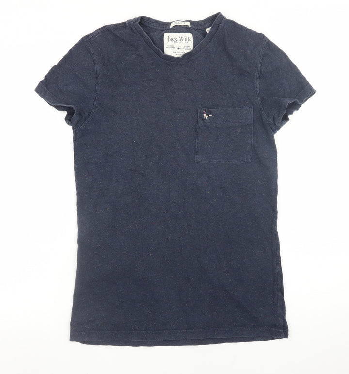 Jack Wills Womens Blue XS Slim Fit Cotton Basic T-Shirt