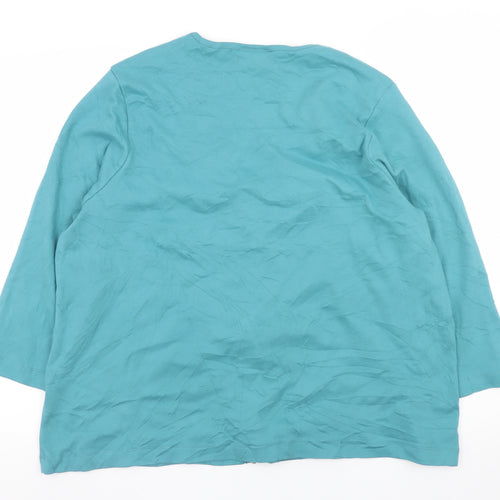 Cotswold Collections Women's Blue 3XL Basic Zip Cotton Blouse