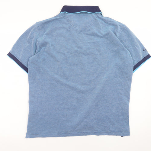 Cotton Traders Men’s Blue Polo Shirt Size M Classic Embroidered Collared Top