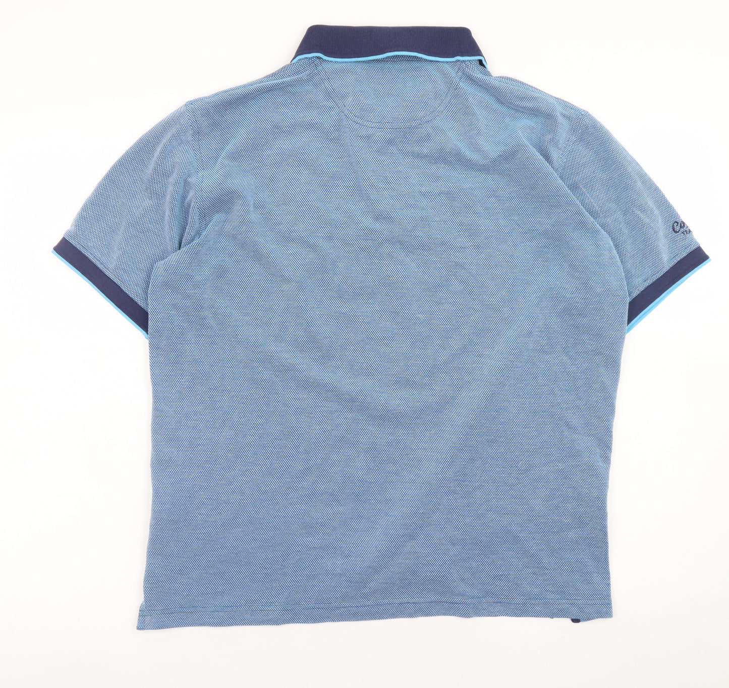 Cotton Traders Men’s Blue Polo Shirt Size M Classic Embroidered Collared Top
