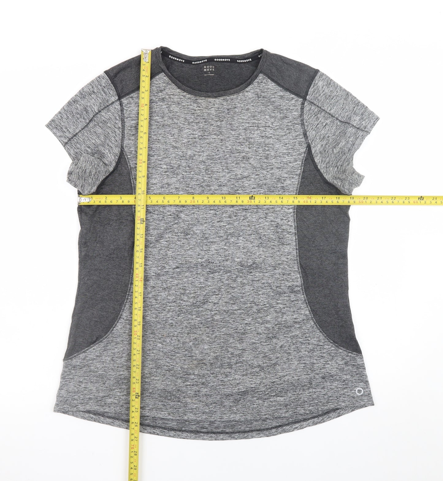 Marks and Spencer Women’s Grey Colourblock Sports T-Shirt Size 16