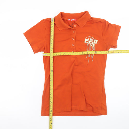 Guan Da Women’s Orange Polo Shirt M Short Sleeve Cotton Sports Top