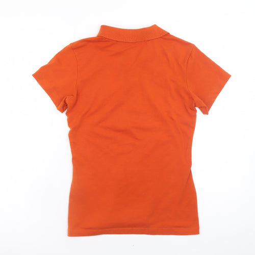 Guan Da Women’s Orange Polo Shirt M Short Sleeve Cotton Sports Top