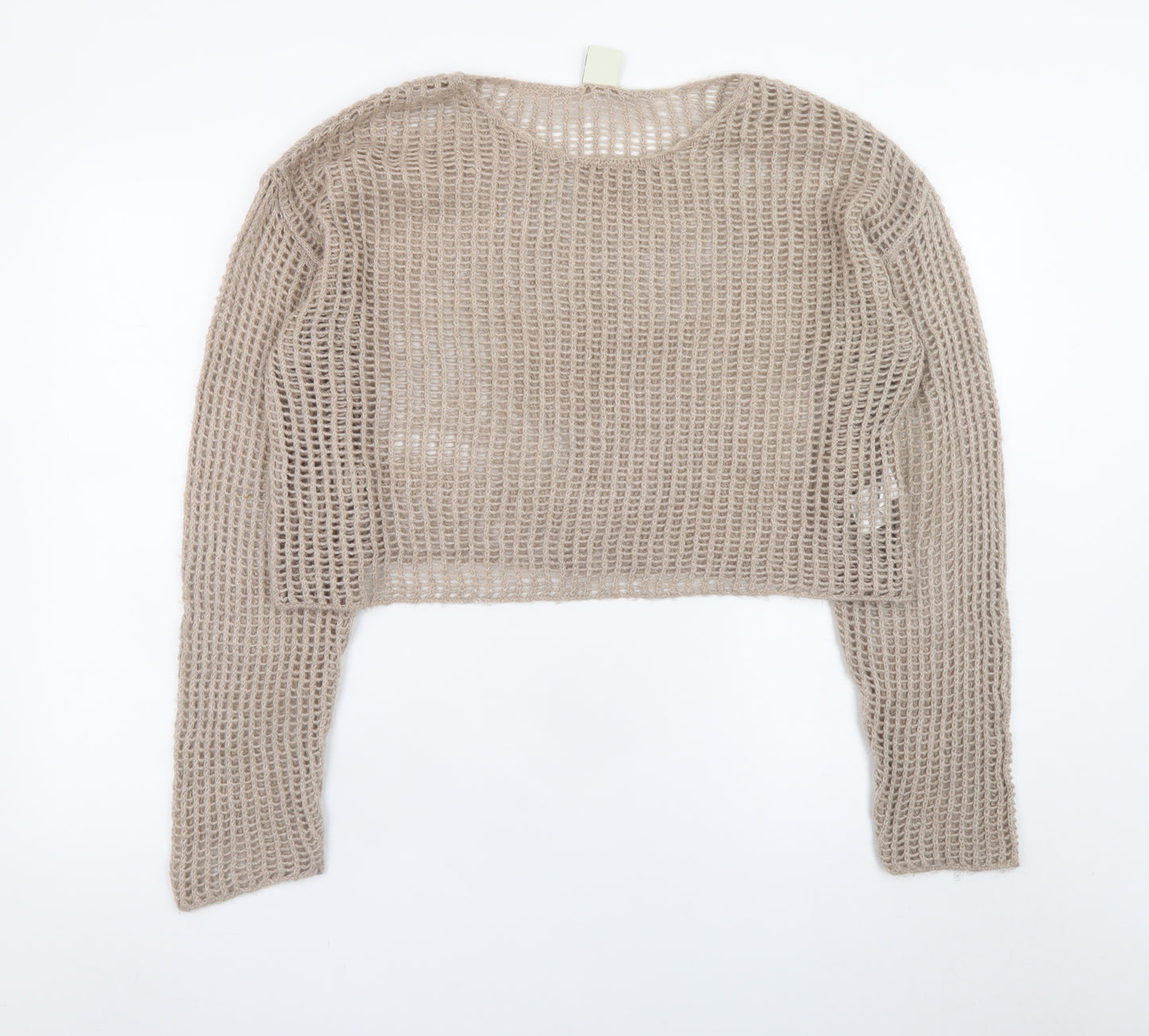 Urban Outfitters Women's Beige Open Knit Pullover Jumper Size S