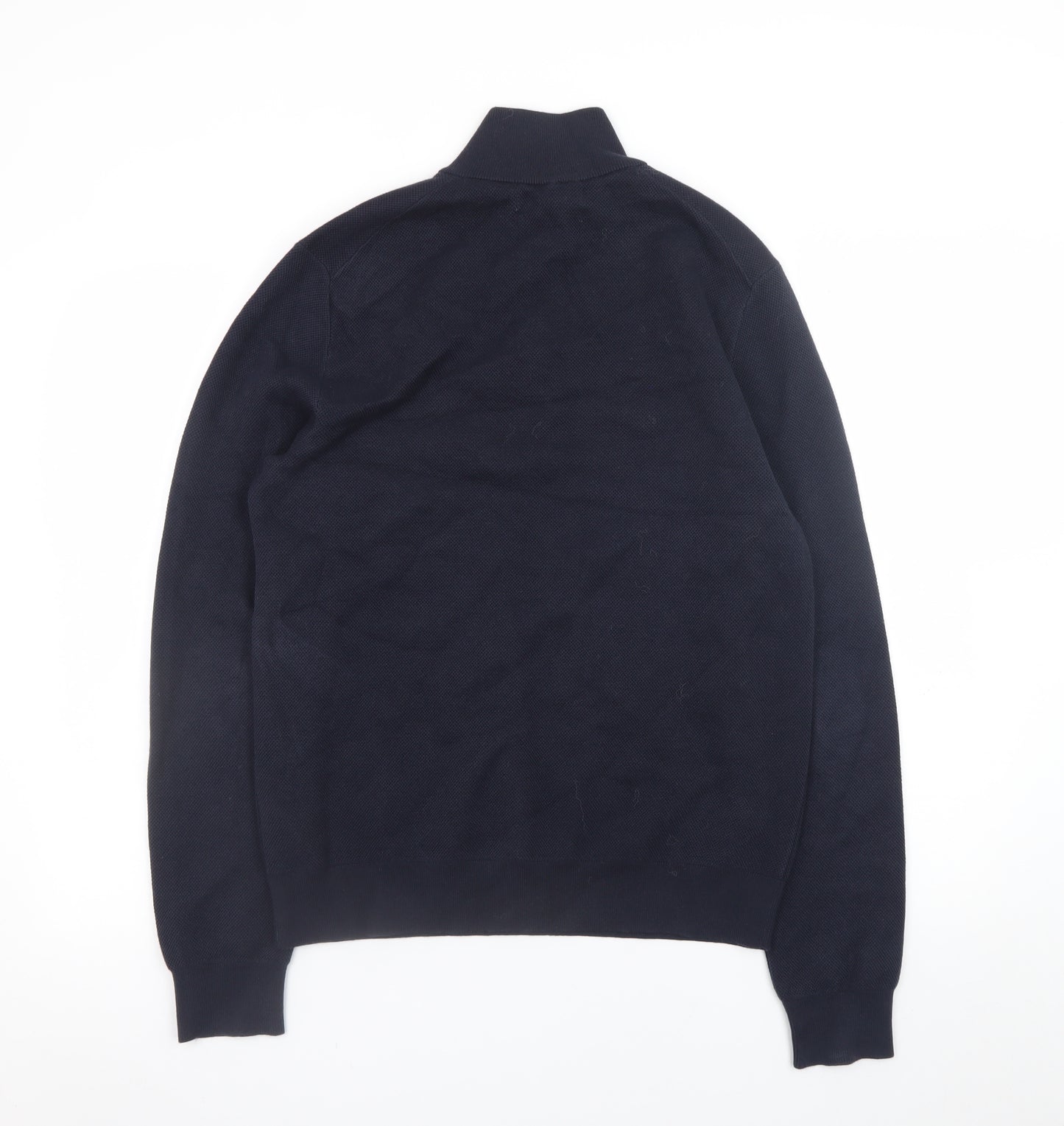 Marks and Spencer Men’s Black Small 1/4 Zip Cotton Jumper
