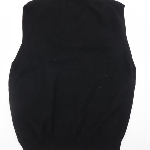 Marks and Spencer Mens Black Wool V-Neck Sleeveless Pullover 2XL