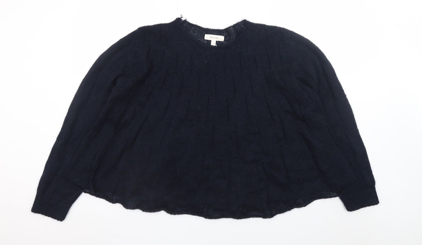 Marks and Spencer Per Una Women's Navy Large Mohair Blend Jumper